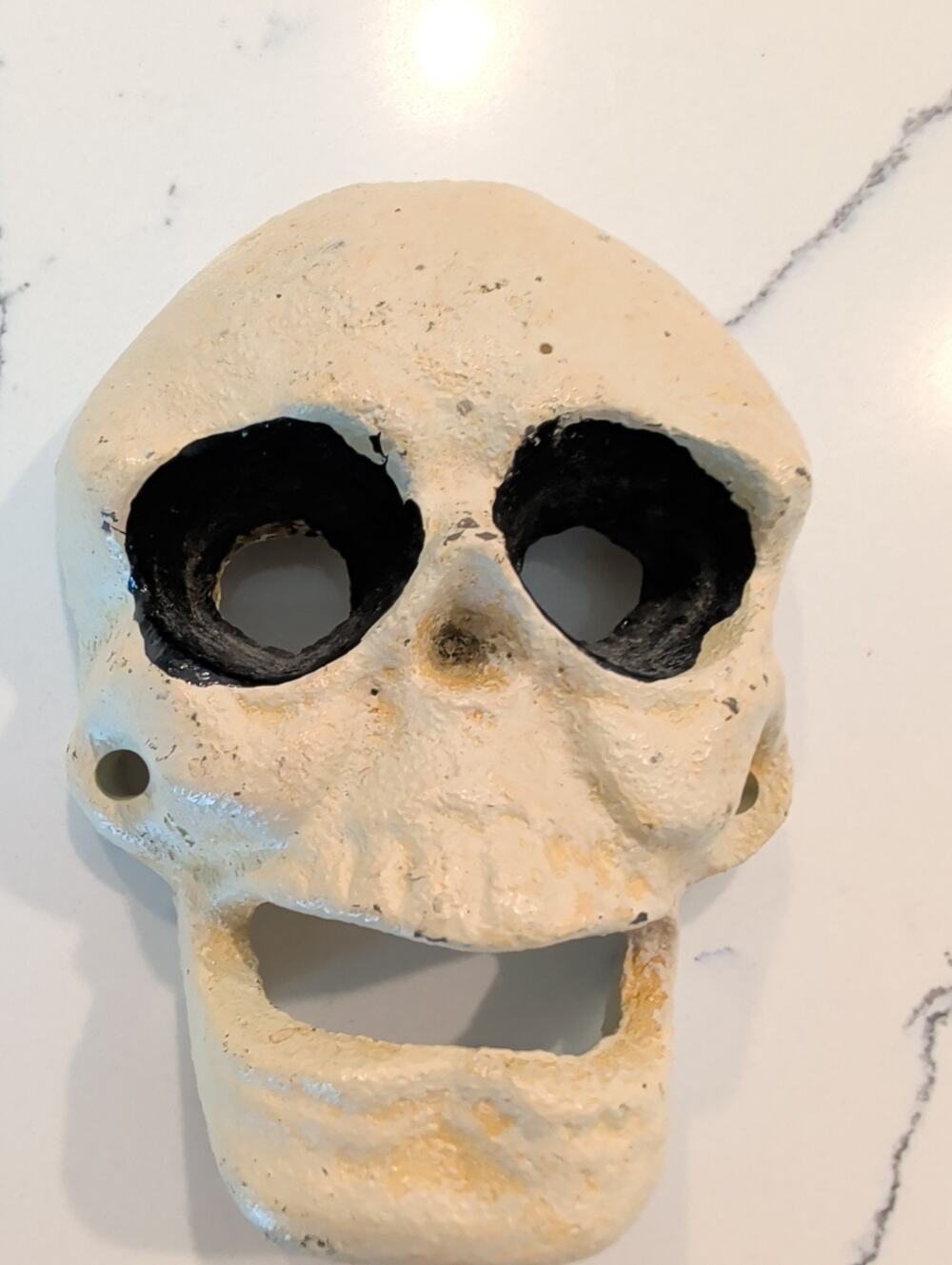 Vintage Cast Iron Wall-Mount Skull Bottle Opener